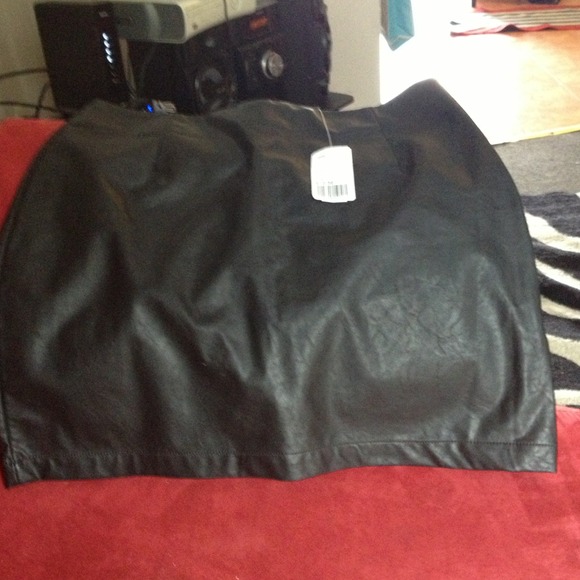 Black leather skirt