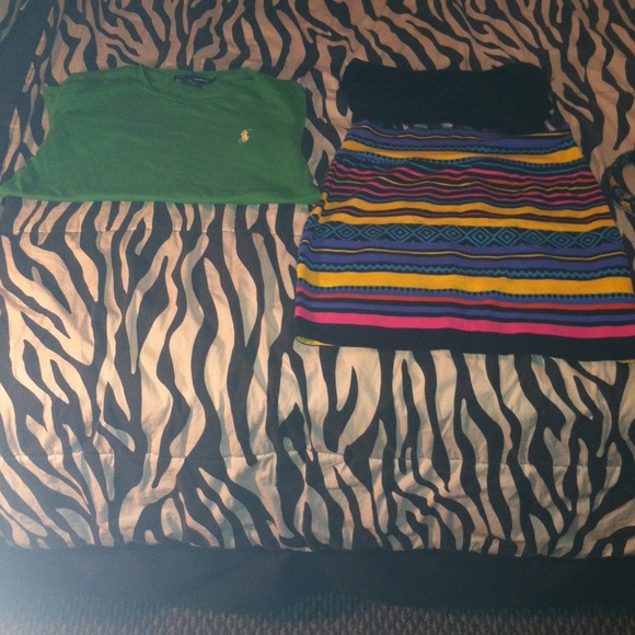 Bundle polo top skirt and bandeau top