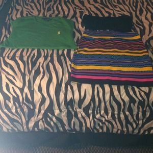 Bundle polo top skirt and bandeau top