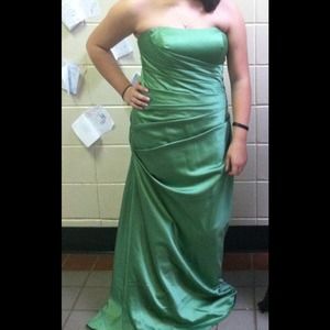 Green dress.