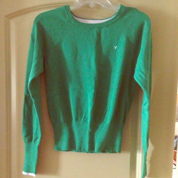 AEO Green Cropped Sweater