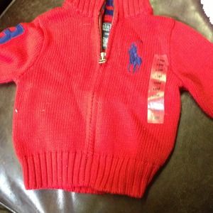Polo red sweater. 12 month