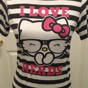 Hello Kitty I love nerds tshirt