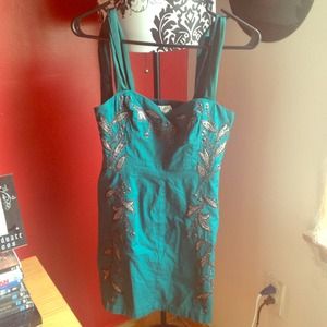 Teal free people dress
