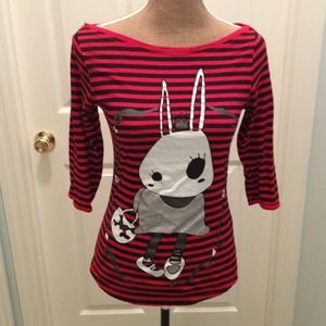 Zara boatneck striped top