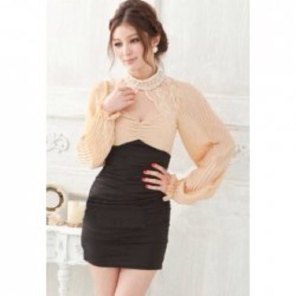 Apricot vintage style dress