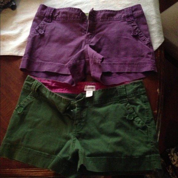 2 pairs of old navy shorts! Olive green and purple