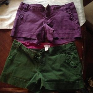 2 pairs of old navy shorts! Olive green and purple