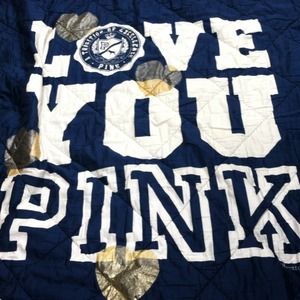 Reversible blue Victoria's Secret comforter.