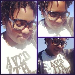 Black wide frame glasses