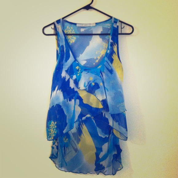 100% silk sheer tank top