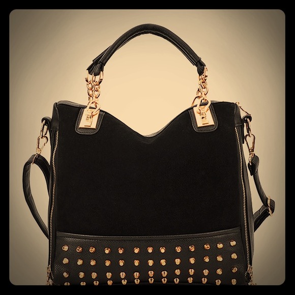 Hobo black faux leather tote