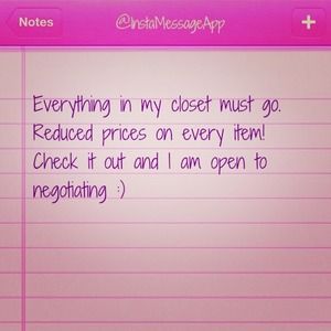 Reduced prices on all items