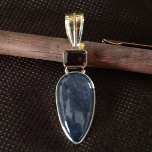 Iolite and Garnet Pendent~Reserved for kiss2khris