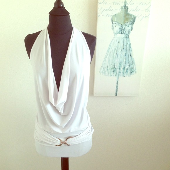 💕White halter mini dress