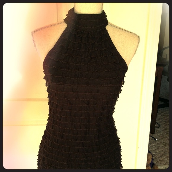 Brown ruffled tank.  BUNDLED for @meganchild