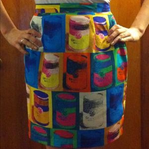 Silk Andy Warhol inspired Pat Argenti high waisted
