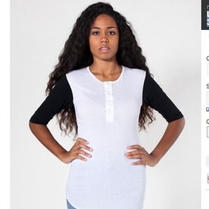 ❗SOLD❗American Apparel Unisex Baseball Placket T