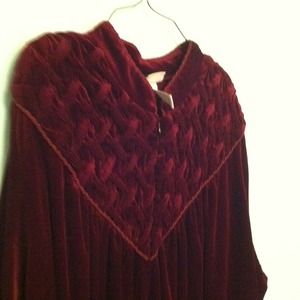 Velour house cost dark burgandy