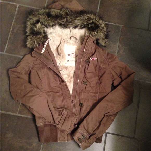 Hollister Fur Hooded Coat