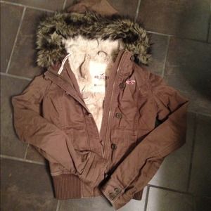 Hollister Fur Hooded Coat