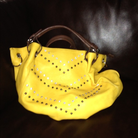 Yellow hobo style purse