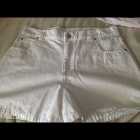 Girls white denim shorts