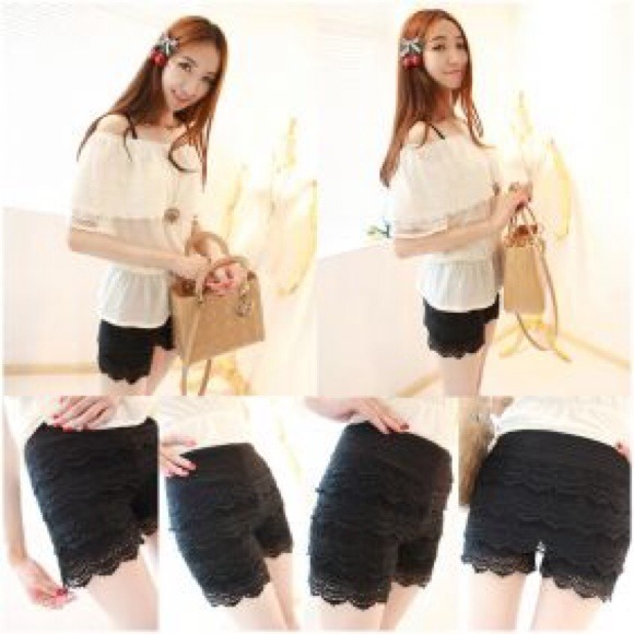 NEW black lace shorts - Picture 3 of 3