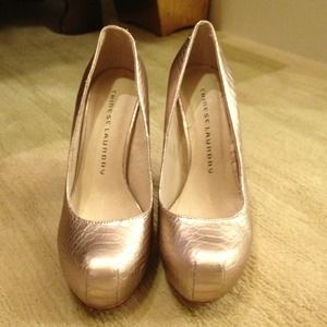 Gold Snake Skin Pump