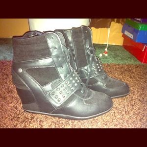 Baker's Black Studded Heels