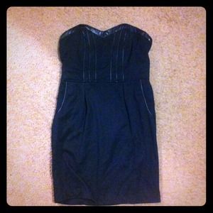 Black strapless cocktail dress