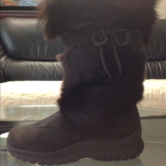 Brown Real Fur Boots