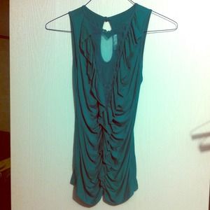 Ruffle mesh front top