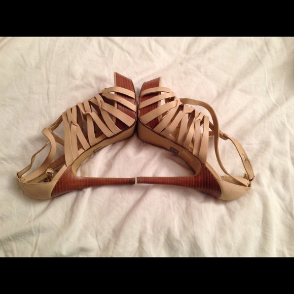 Tan bakers strappy heels