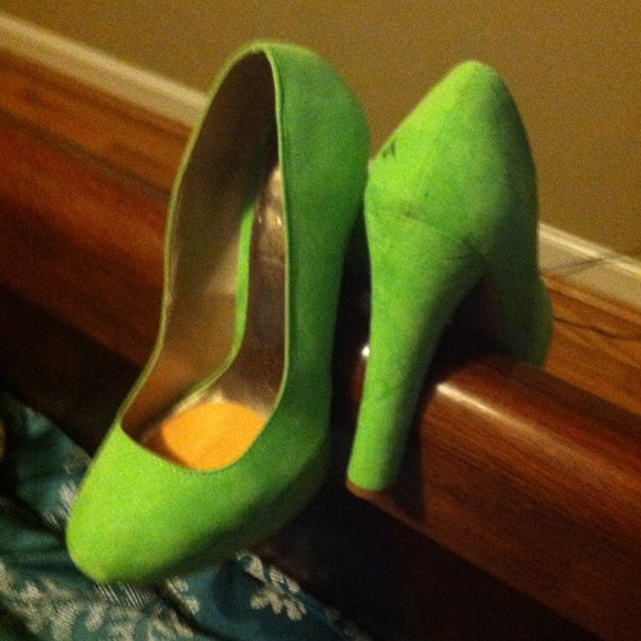 Quipid Shoes - 84. Quipid Sky High Lime Suede Platforms
