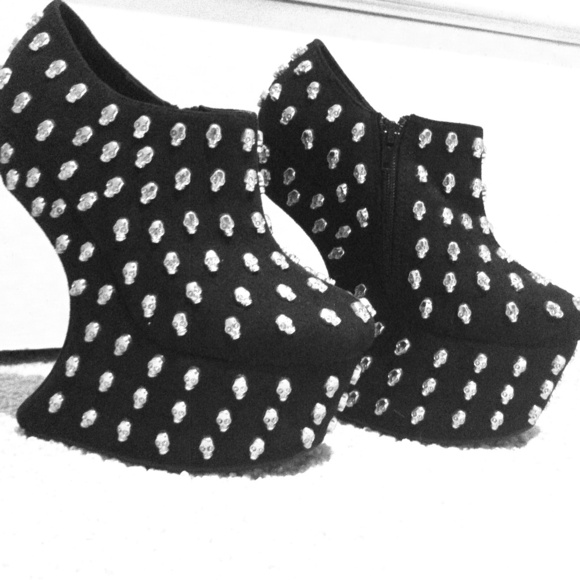 Skull Studded Heels. Run big.