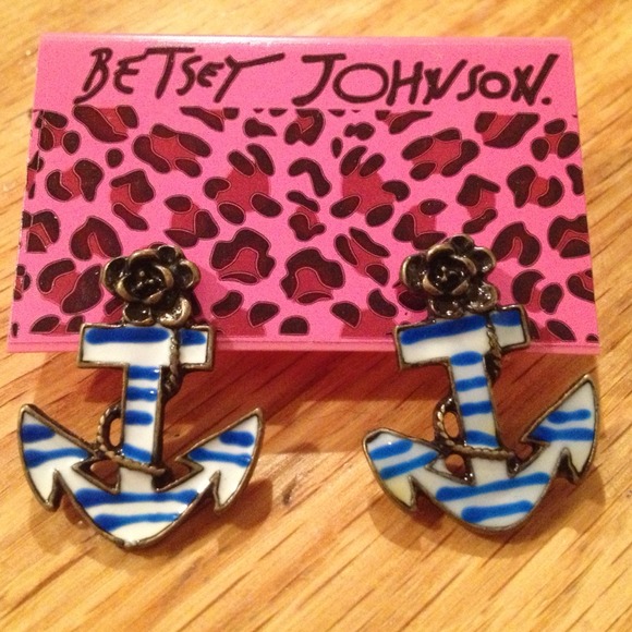 REDUCED !! Betsey Johnson anchor earrings.
