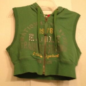 Green-hoodie vest