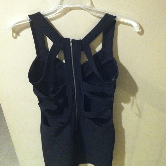Black bandage cut out dress