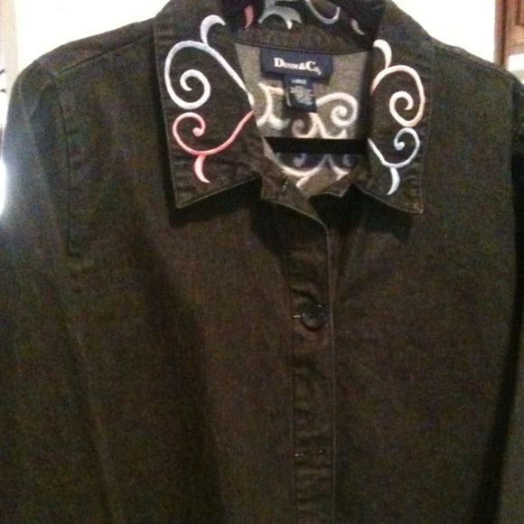 Long Black Denim Jacket/price reduced !
