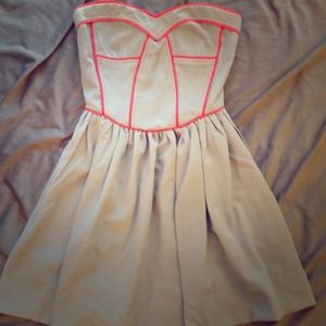 Sugarlips NEW Grey and Coral Sweetheart Dress