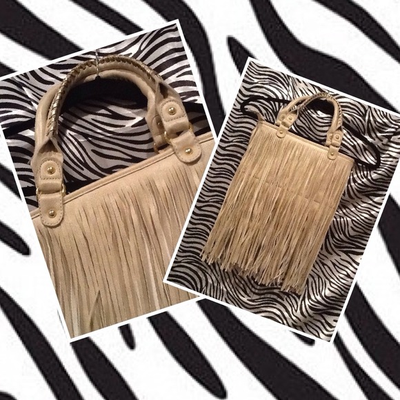 Cream Leather Fringe Purse **On Hold til 3/29/14**