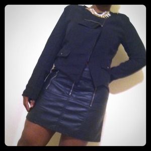 Black faux leather skirt