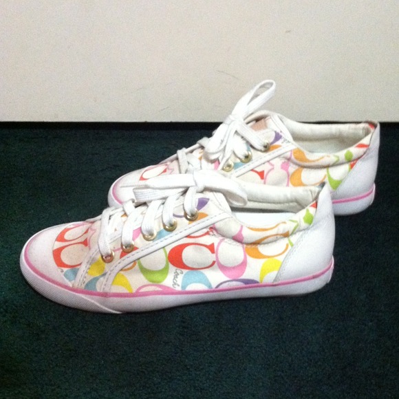 Coach Shoes Authentic Coach Signature Multi Color Sneakers Poshmark