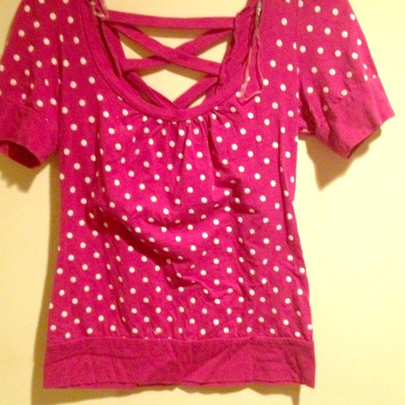 Cute purple poke-a- dotted top