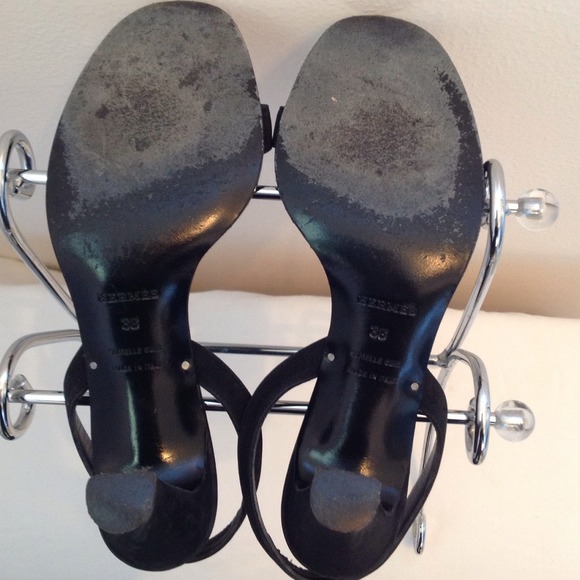 🎆HERMES Black Suede Strappy High Heel Sandals🎆 - Picture 2 of 4