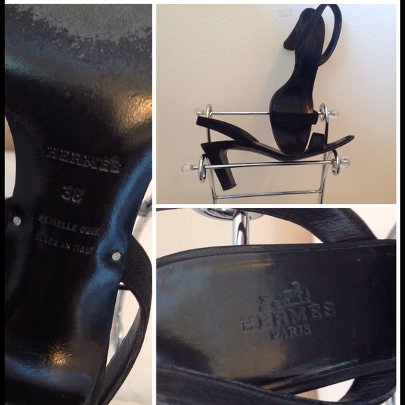 🎆HERMES Black Suede Strappy High Heel Sandals🎆 - Picture 4 of 4