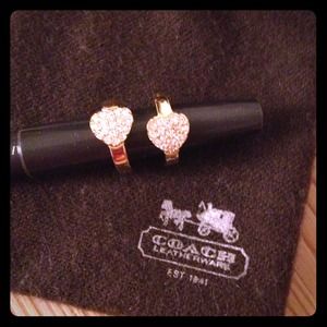 Coach gold plated huggie earrings