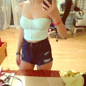 Mint green lace bandeau