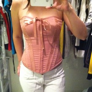 Peachy pink corset.